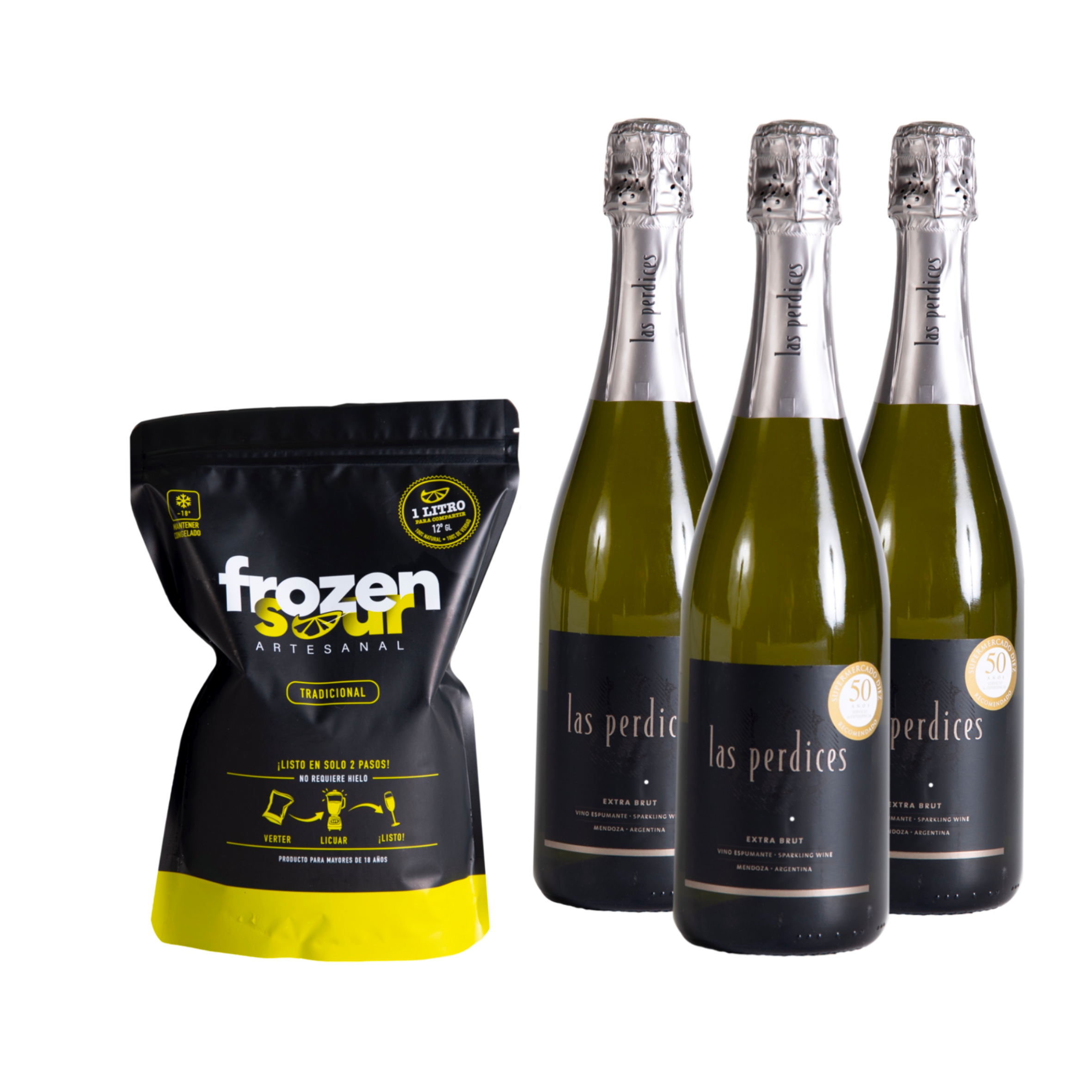 1 FROZEN SOUR TRADICIONAL+3 ESPUMANTES LAS PERDICES